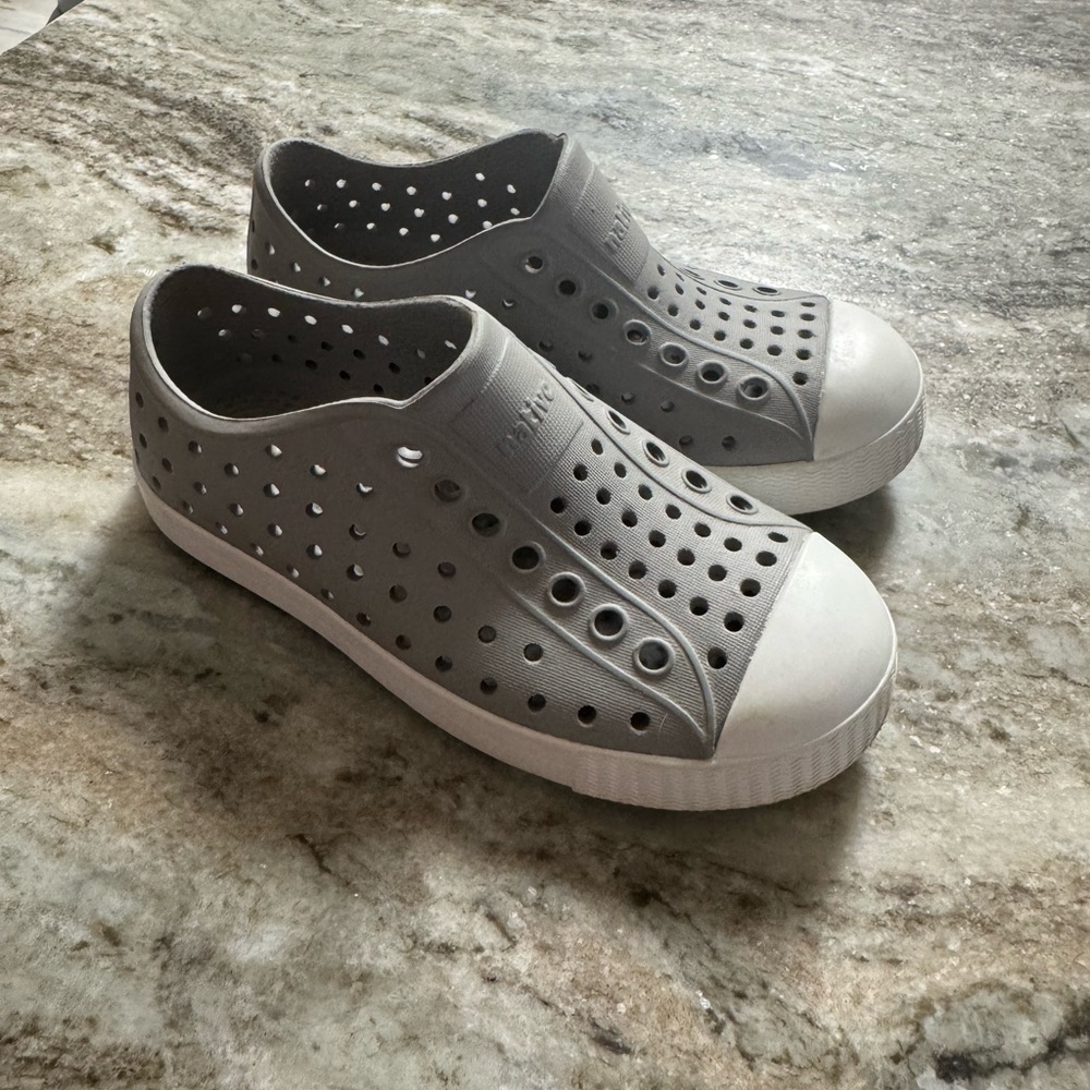 Gray Slip-On Perforated Rubber Sneakers
